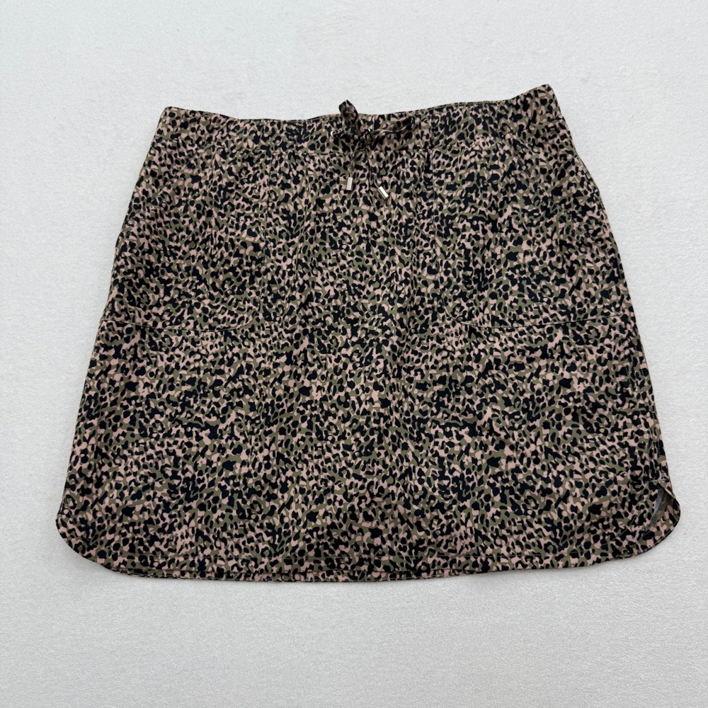 Chico's Zenergy Neema Skort Skirt Women's 1.5 M Activewear Leopard Camo Green